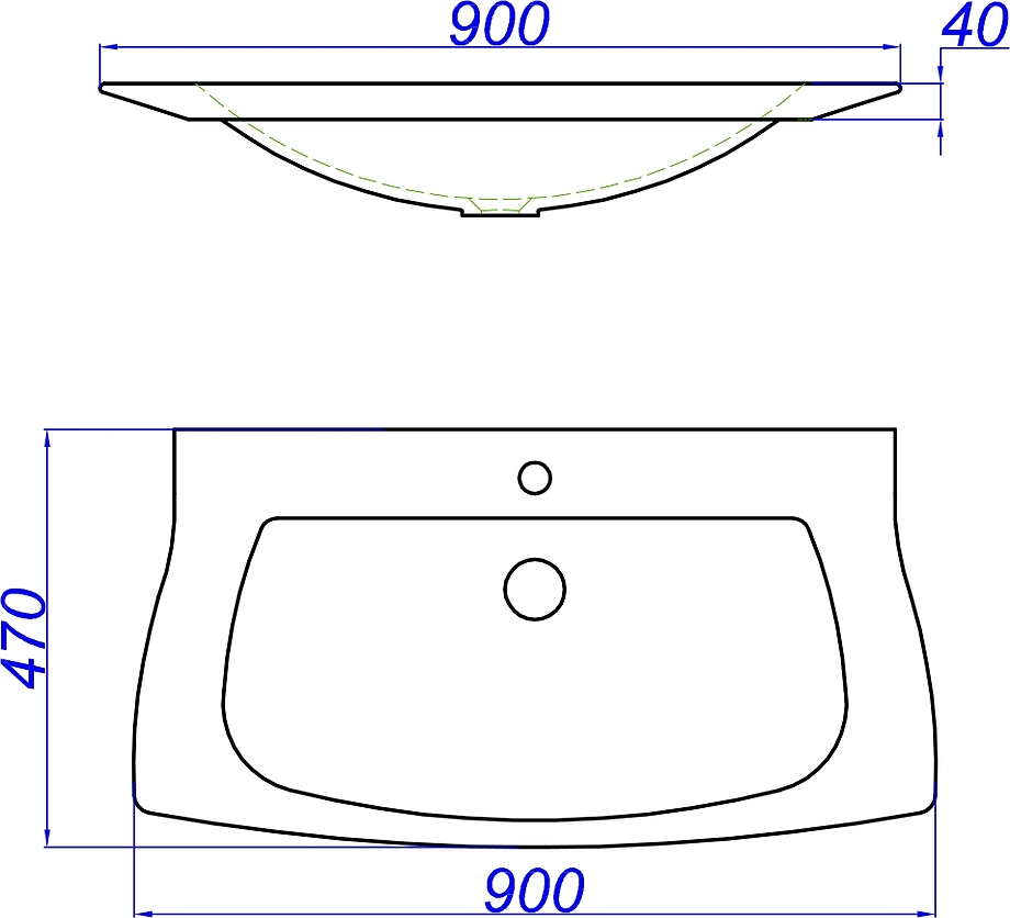 Simphony 900 Sim.09.04.D 90x47 см, мрамор