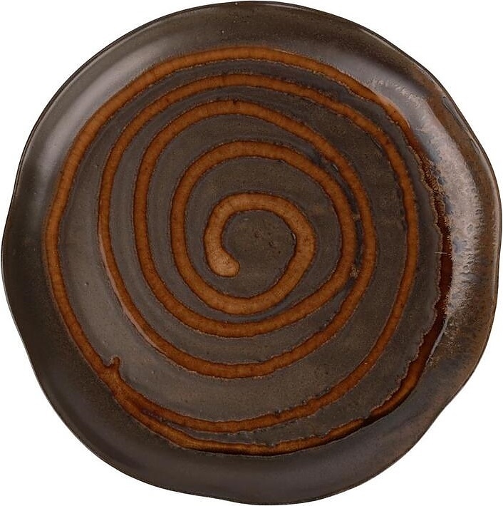 Dark Brown Lava lines Frutti di Mare QB23055002 d = 27 см h = 2, 5 см (керамика)