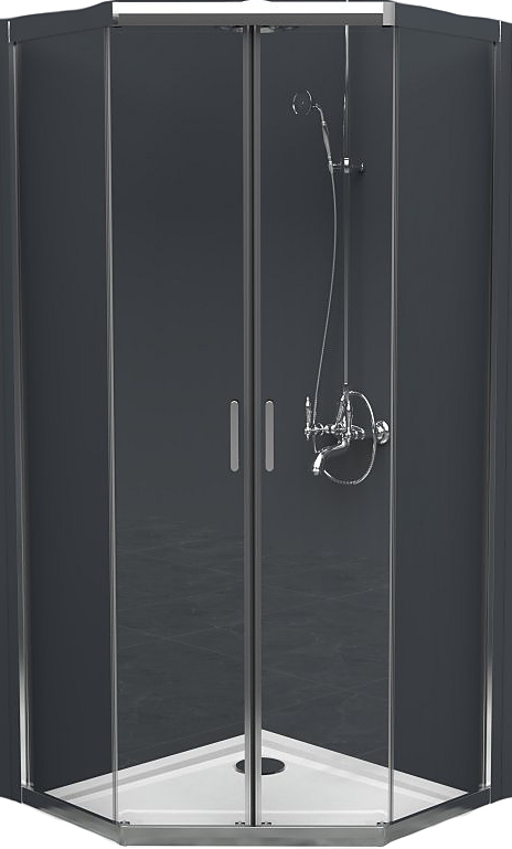 UNO-195-P-2-90-C-Cr 90x90x195 см, прозрачное стекло