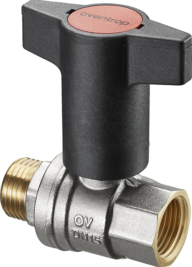Optibal 1077310, ДУ 32, PN 16, G 1 1/4" (ВР) - G 1 1/4" (НР), никелированная латунь, с удлиненной Т-рукояткой