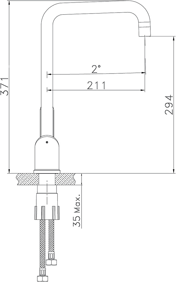 Expert LM5073S с высоким поворотным изливом, хром