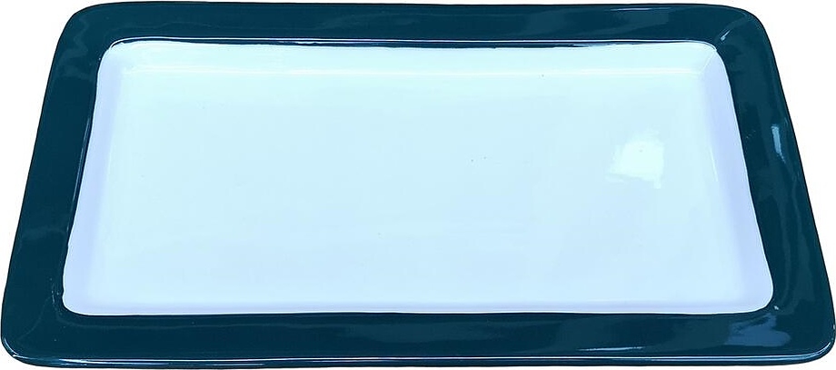 F1411BG-W GN1/3 h = 20 мм (фарфор) белая с зеленой кромкой