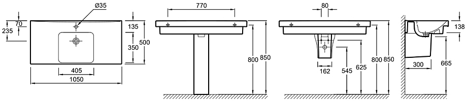 ODEON UP E4731-00 105x50 см, санфарфор