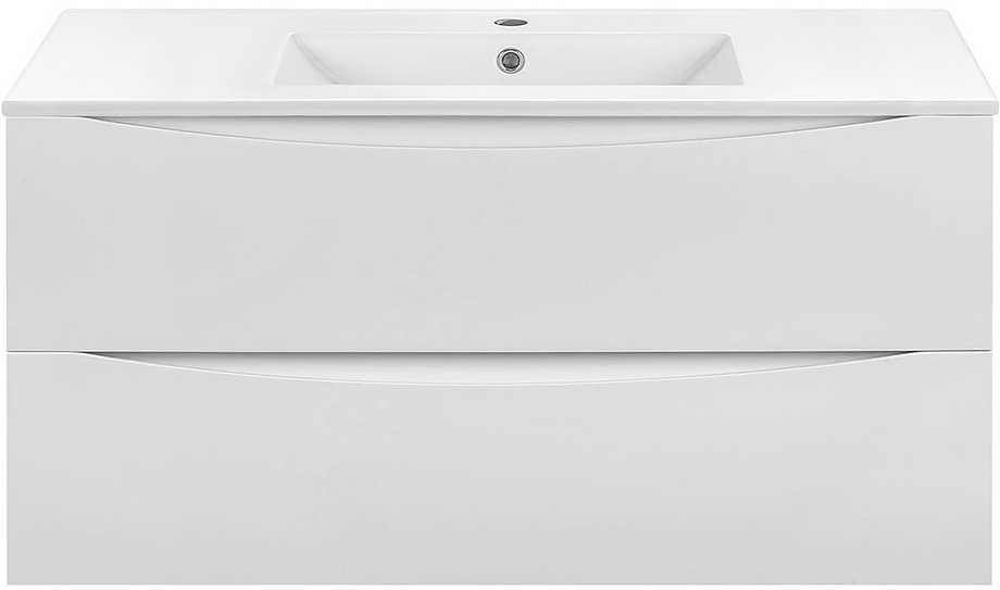 Mia 1000 G.White 100, 6х46 см, с 2 ящиками, подвесная, белая глянцевая