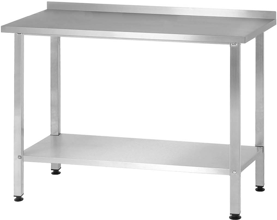 Norma Inox СПРн 1500х800х860 мм, сплошная полка, ножка профильная, с бортом