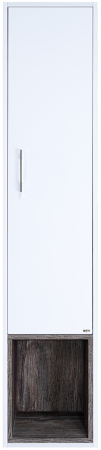 Фетта-35 35х165 см, с нишей, подвесной, правый, белый, сосна пасадена