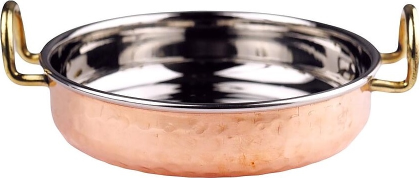 DMP02 Copper d = 16, 5 см h = 4 см (нерж. сталь с медным покрытием) круглая с 2 ручками золото