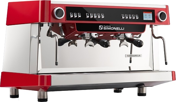 Nuova Aurelia VOL XT 2Gr 220V red+PID+high groups+LED+Group Display+Double wall steam wand
