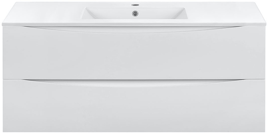 Mia 1200 G.White 120, 9х46 см, с 2 ящиками, подвесная, белая глянцевая