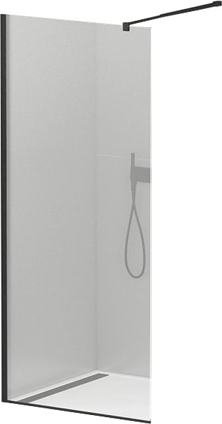 LIBERTA-L-1-105-C-NERO 105х195 см, стекло прозрачное, профиль черный
