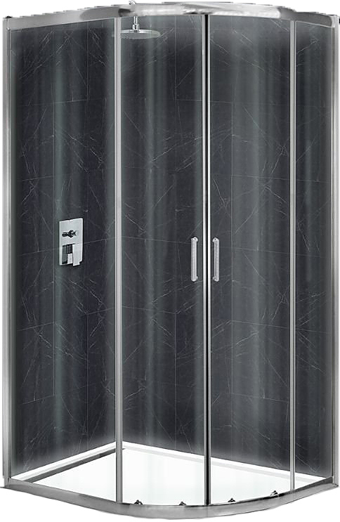 UNO-195-RH-2-120/90-C- Cr 120x90x195 см, прозрачное стекло