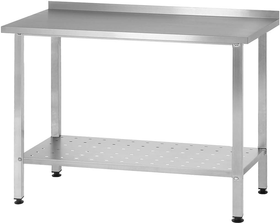 Norma Inox СПРн 600х600х860 мм, перфорированная полка, ножка профильная, с бортом