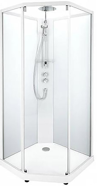 Showerama 10-5 Comfort 558.207.315 100х100 см профиль белый, прозрачное и матовое стекло