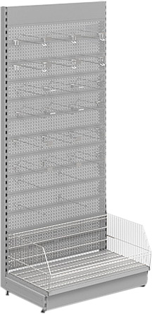 Стеллаж пристенный STAHLER (CRYSPI) Praktish L=665, H=2300 (перфорированный)