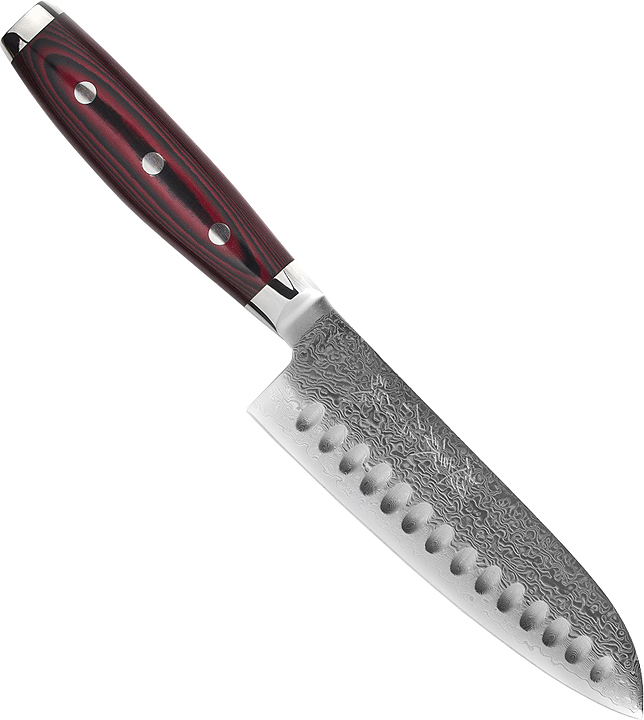 Нож кухонный YAXELL SUPER GOU Santoku YA37101G с углублениями на лезвии