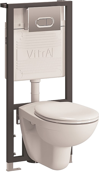 Унитаз подвесной с инсталляцией и сиденьем Vitra Normus 9773B003-7202