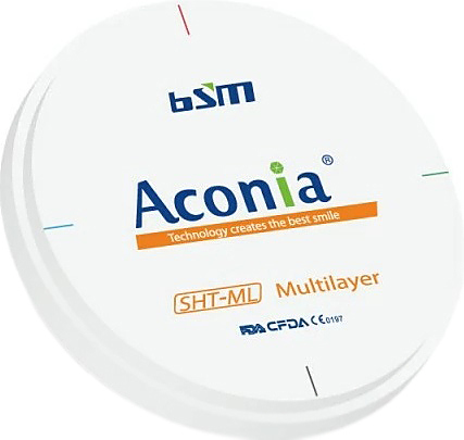 Диск диоксида циркония Chengdu Besmile Biotechnology Aconia, SHT ML, оттенок D3, 98x22