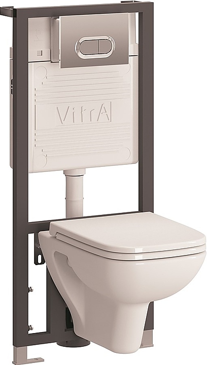 Унитаз подвесной с инсталляцией и сиденьем Vitra S20 9004B003-7204