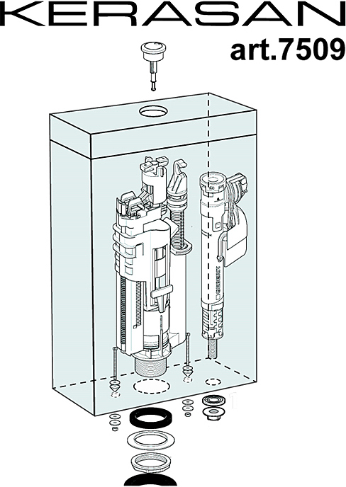 Механизм двойного слива KERASAN Geberit 750990