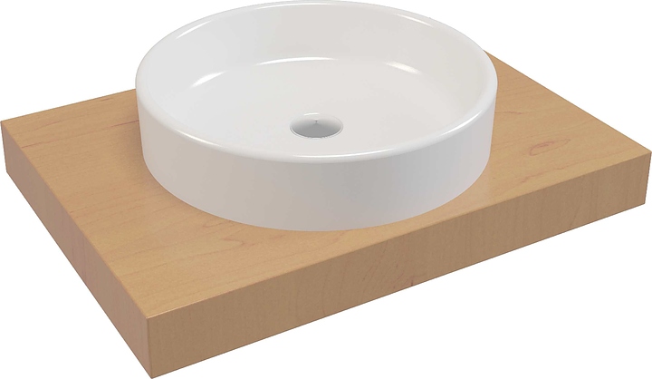 Раковина накладная для мебели SEREL WASHBASIN 2025 46х46х10,5 см, фарфор, белая