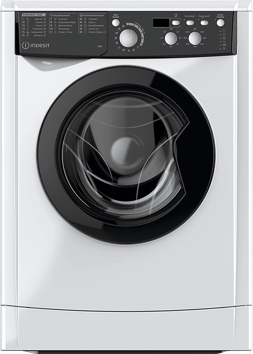 Стиральная машина Indesit EWUD 4105 BK CIS белая с черными вставками