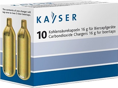 Баллончики для пивной станции Kayser 1109 10 шт. 16 г (углекислый газ)