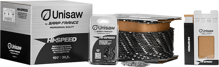 Цепь пильная Unisaw Professional Quality 3/8", LP, 1,3 мм, 30,5 м, 1640 зв.+цепь 57 зв.