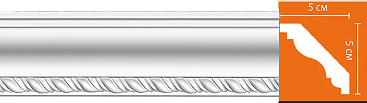 Плинтус потолочный с рисунком Decomaster 95638 (50x50x2400 мм)