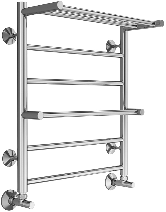 Полотенцесушитель водяной Terminus Анкона 6П (1/2") 50х60 см, с полочкой, нижнее подключение
