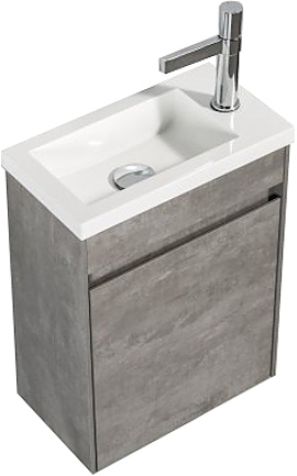 Тумба под раковину BelBagno PIETRA MINI-400-1A-SO-SCM-L левосторонняя, Stucco Cemento