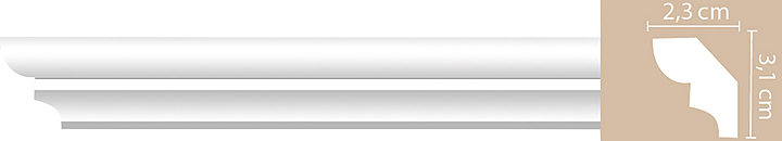 Плинтус потолочный гладкий Decomaster A211 (31x23x2000 мм)