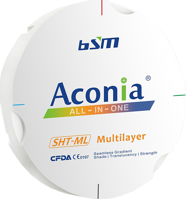 Диск диоксида циркония Chengdu Besmile Biotechnology Aconia, SHT ML, оттенок 0M1, 95x14 мм