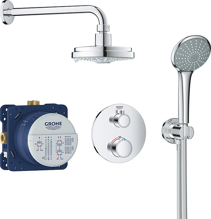 Комплект душевой Grohe GROHTHERM С RAINSHOWER COSMOPOLITAN 160