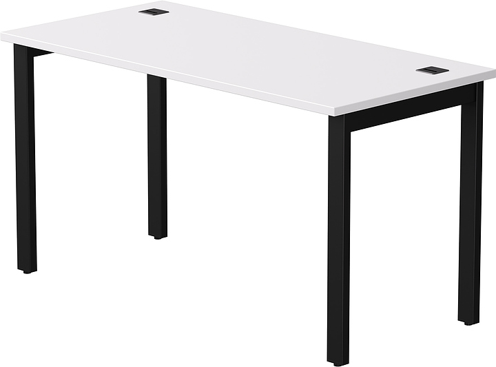 Стол офисный Everprof EVO 1380х670х755 мм (ЛДСП / металл) белый / черный