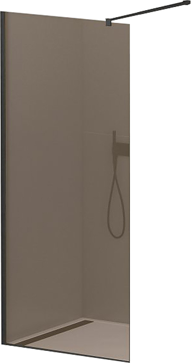 Перегородка душевая CEZARES LIBERTA-L-1-100-BR-NERO 100х195 см, стекло бронза, профиль черный