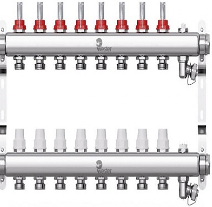 Группа коллекторная Wester W902 0-32-1840 1" ВР/ВР 8 вых 3/4" НР под евроконус с расходомерами