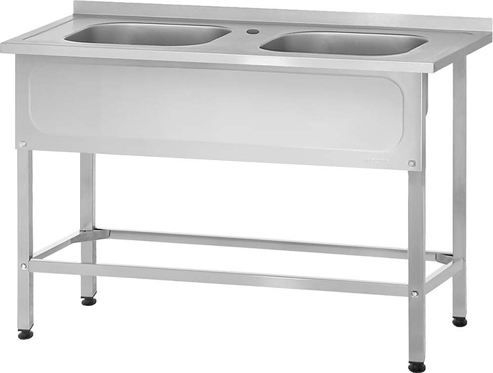 Ванна моечная Mecon Norma Inox ВМЦн 1200х700х860 мм (2 м/о 400х500х250 мм) ножка профильная