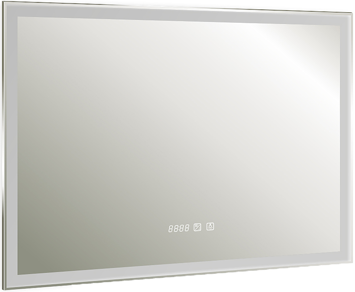 Зеркало с LED-подсветкой Silver Mirrors Norma neo LED-00002402 80х60 см с часами и анти-пар