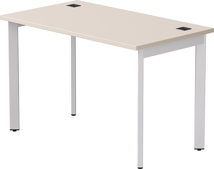 Стол офисный Everprof EVO 1180х670х755 мм (ЛДСП / металл) опоры 45гр, кашемир / белый