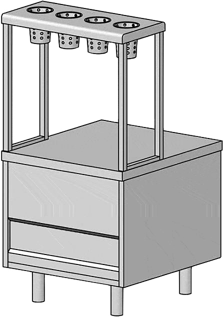 Прилавок для столовых приборов ЦМИ Волга ПСП-63 (630х700х1240 мм)