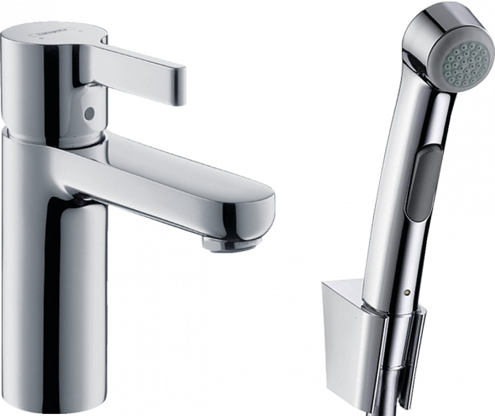 Смеситель для раковины с гигиеническим душем Hansgrohe HG Metris S 31160000 хром