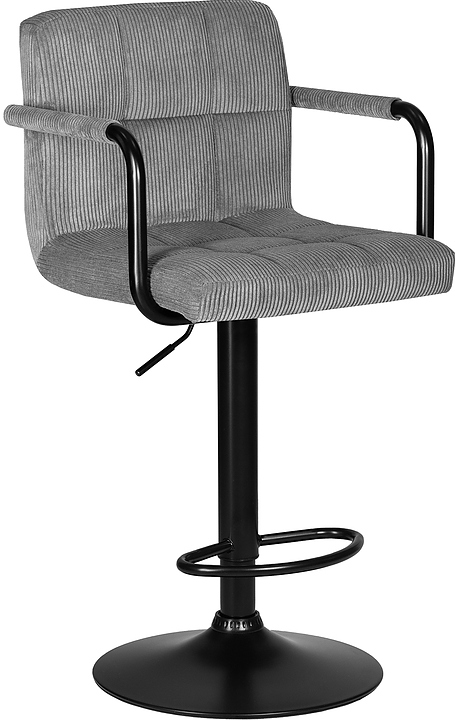 Стул барный DOBRIN 2041-25 KRUGER ARM BLACK (серый вельвет, черный)