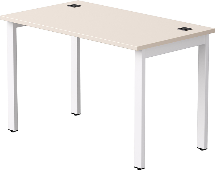 Стол офисный Everprof EVO 1180х670х755 мм (ЛДСП / металл) кашемир / белый