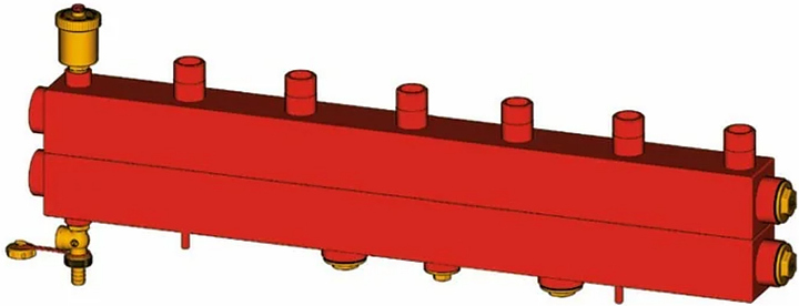 Коллектор котельной Giacomini R586SEP R586SEY02 1 1/4" ВР на 2 контура 1" НР