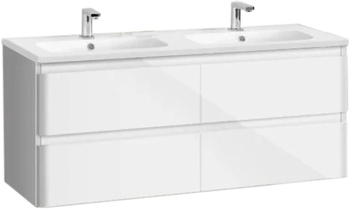 Тумба под раковину Vincea Alba 1200 L.White 119,4х47,6 см, с 2 ящиками, подвесная, белая эмаль