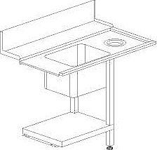 Стол для грязной посуды Dihr Т 50 F SX (левый)