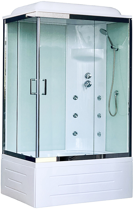Душевая кабина с гидромассажем Royal Bath RB8100BP3-WT-CH-R правая 100х80 см