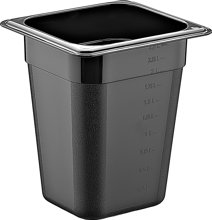 Гастроемкость Gastroplast GNPP-16200/B 1/6-200 (176х162х200) 2,5 л полипропилен черная