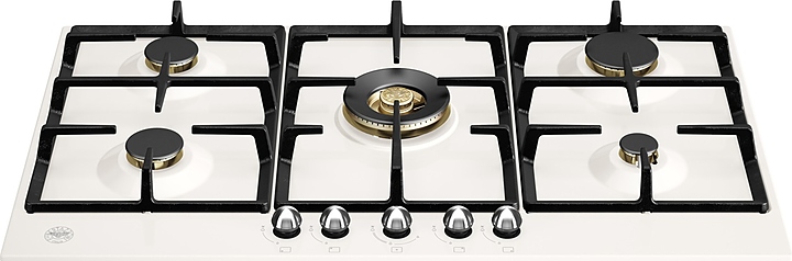 Варочная панель Bertazzoni P905CHERAX газовая, слоновая кость с хромированной фурнитурой