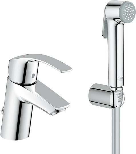 Смеситель для раковины с гигиеническим душем Grohe Eurosmart New 23124002